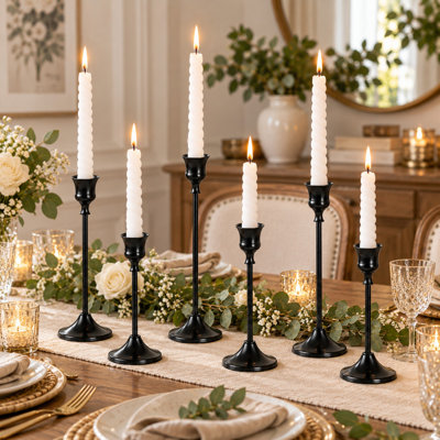 Ensemble de porte-bougie 6 pièces en métal noir 6 pièces