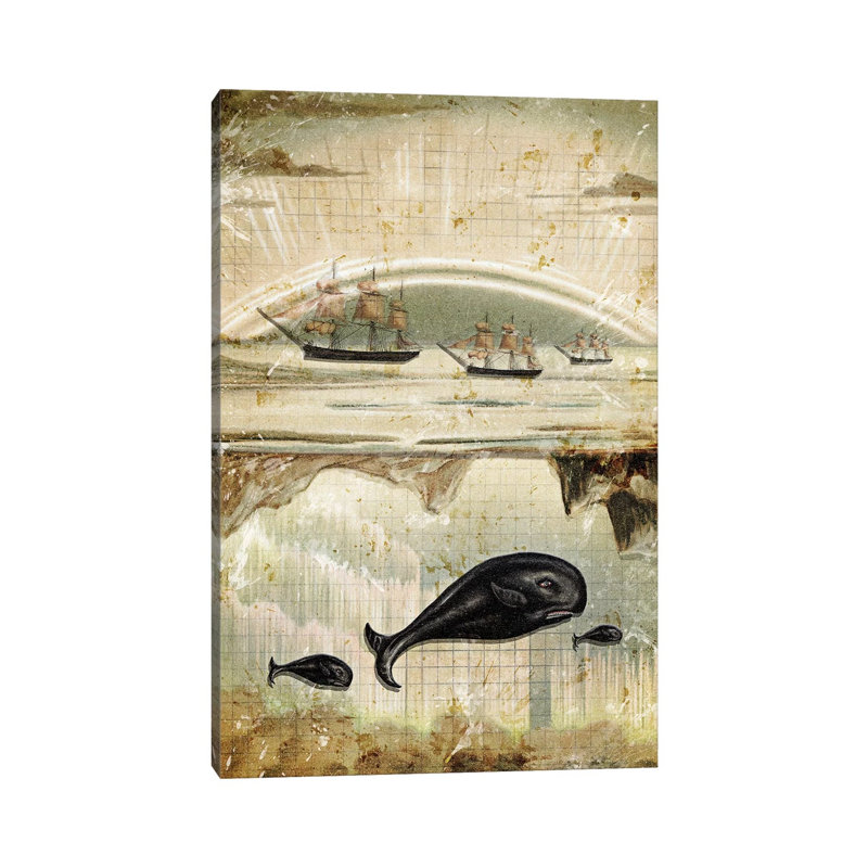 Paper Whale by Heather Landis - Wrapped Canvas Print, 20.32 cm H x 30.48 cm W