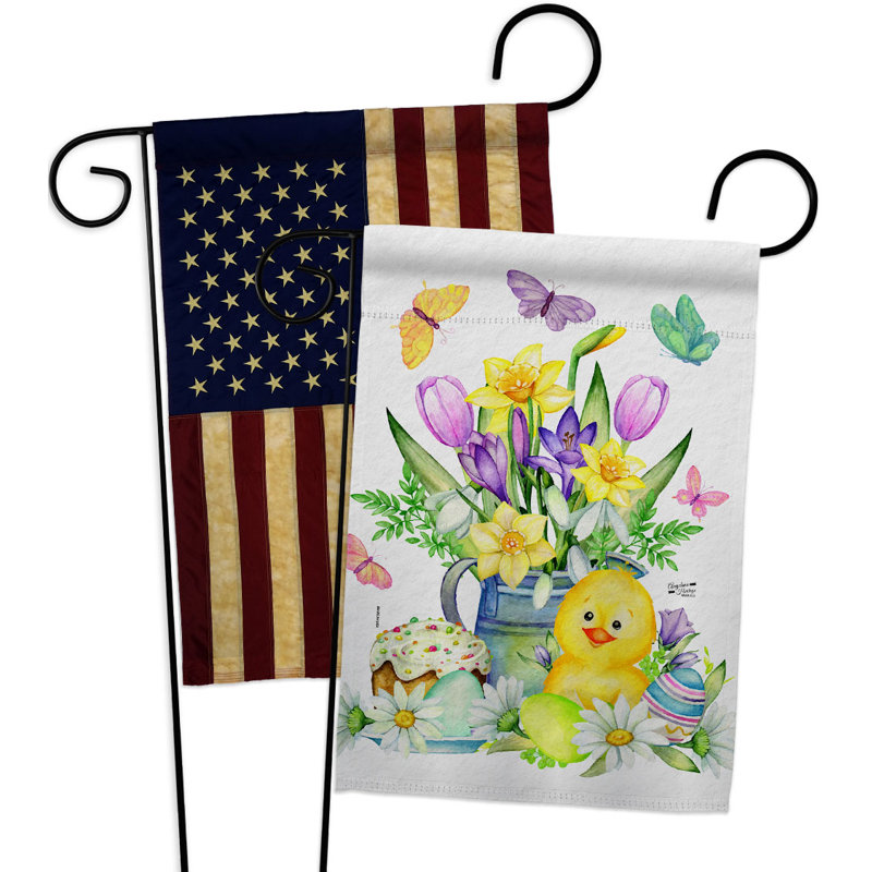 Drapeau de jardin à 2 faces en polyester / mélange de polyester 19 x 13 po