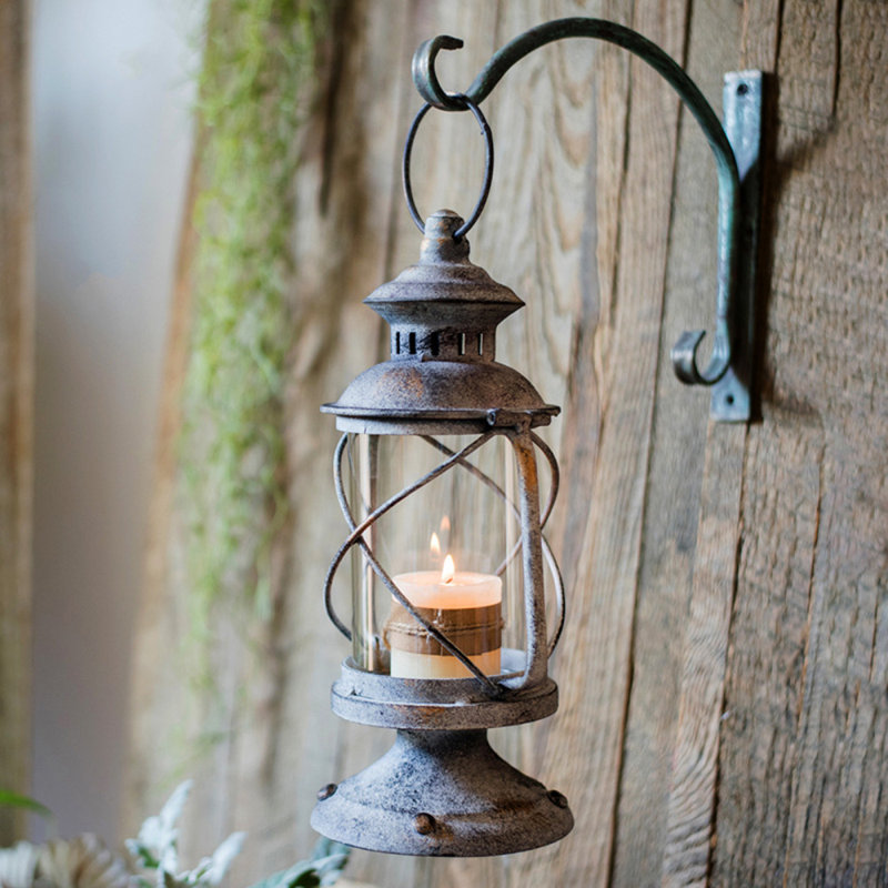 Tabletop Lantern, 11" H x 5.7" W x 5.7" D