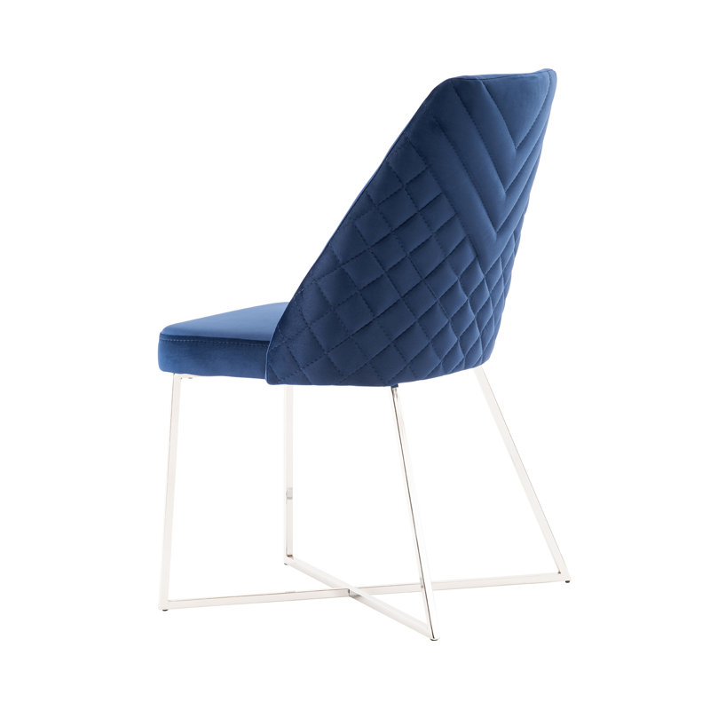 Saana 49cm H Velvet Upholstered Side Chair, Blue