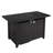 25" H 42" W Steel Outdoor Fire Pit Table With Lid - Modern Patio Heating Pit, Rust- Construction, Stainless Surface, Lava Rocks, Side Door For Propane, Ignition Control Panel, Protective Cover, Black