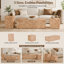 Table basse carrée en bois aggloméré de style naturel-126913357
