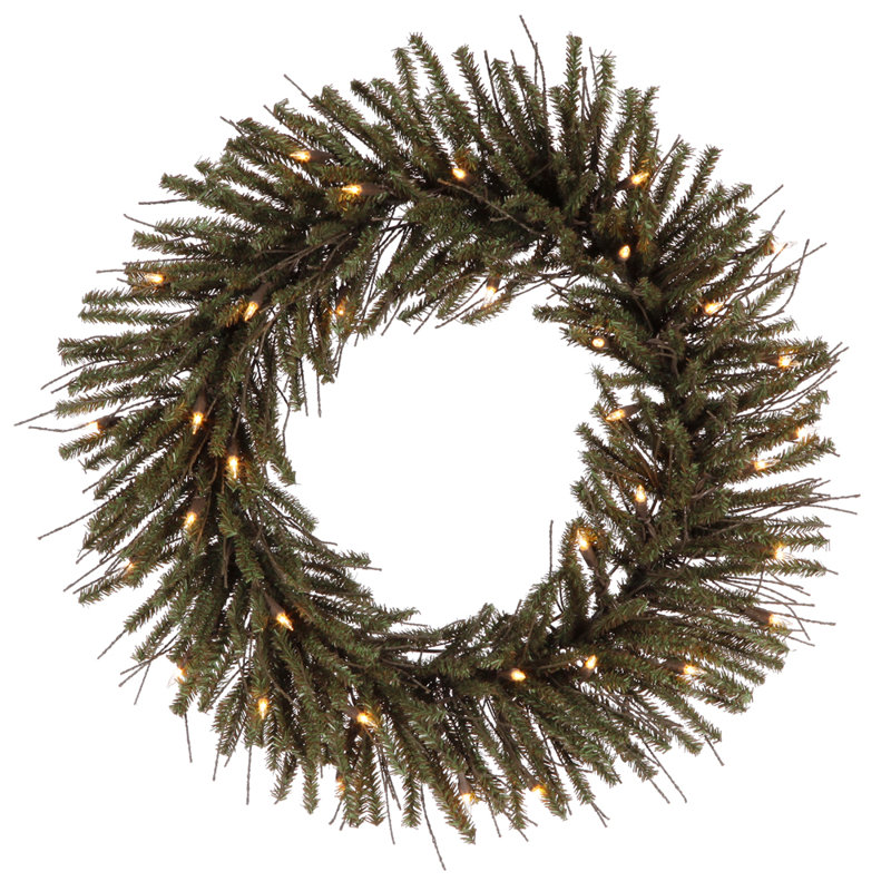 Couronne de brindille artificielle de Vienne, H 24 po x l 24 po x P 3 po, Oui