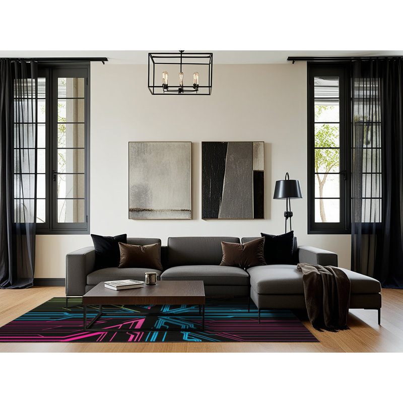 Pixelated Prism Rug, Rectangle 2' x 3'