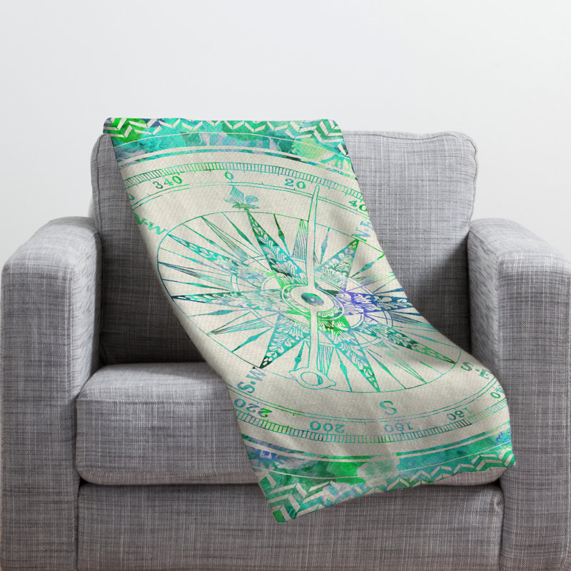 Bianca Green Throw Blanket, Large