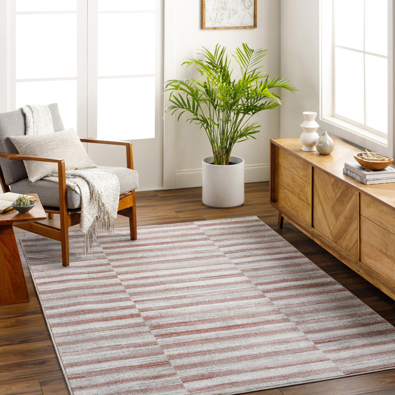 Alban Abstract Pink Area Rug, Rectangle 9'2" x 12'