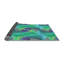 Tapis abstrait en laine bleu sarcelle-847428192