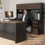 Bureau en L de 72 pouces avec tiroirs et plateau à clavier en Antigua et noir-309343159