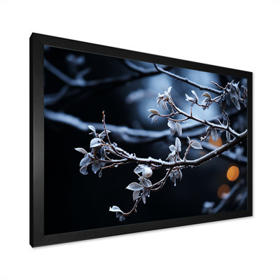 «Moonlit Canopy Winter Tree V», art mural paysage d'hiver