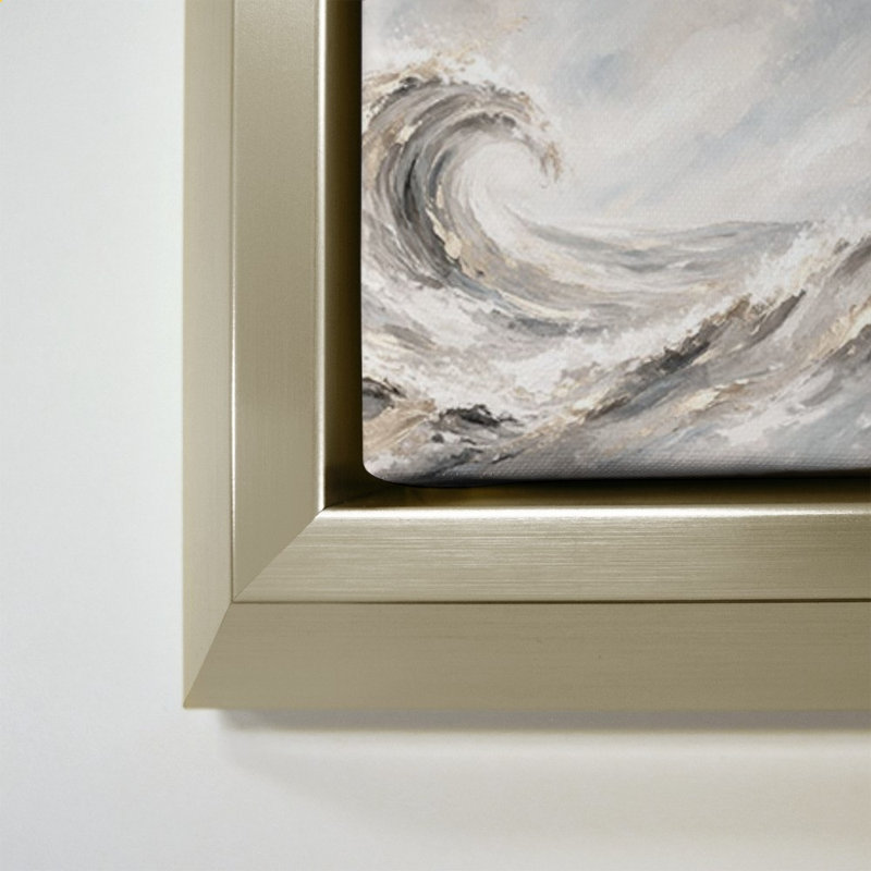 Golden Waves by Patricia Pinto - Graphic Art on Canvas, 44" H x 64" W, Champagne