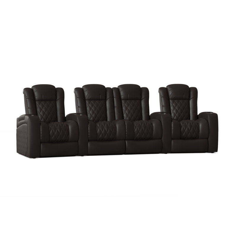 Sièges configurables home theater (rangée de 4), Brun ultra foncé