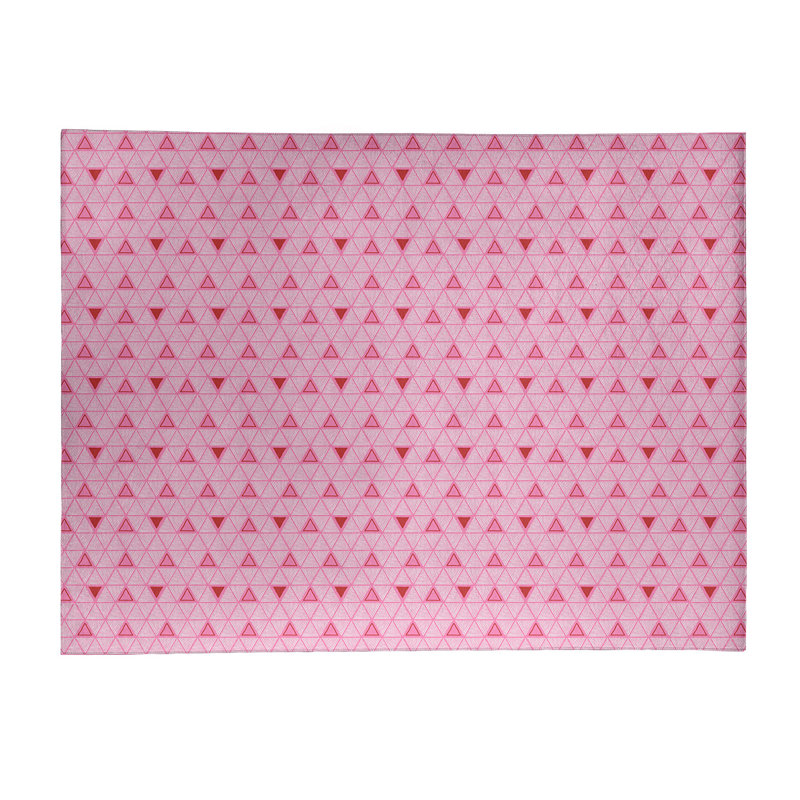 Tapis rose/rouge fait main géométrique, Rectangle 5 pi x 7 pi
