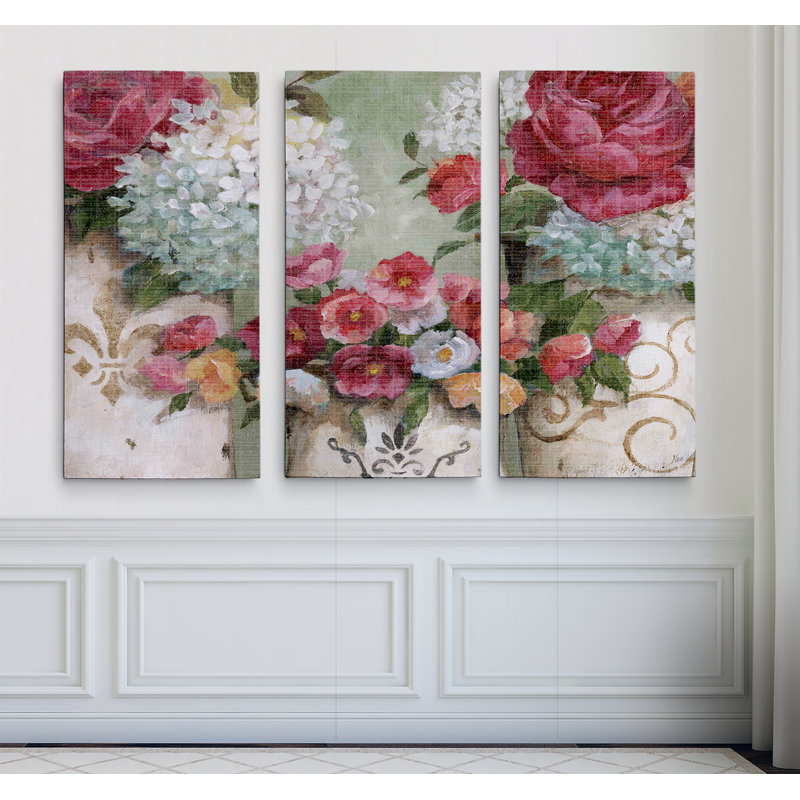 Fleurs confinées-image à pièces multiples sur toile tendue, H 40 po x l 60 po x P 1,5 po