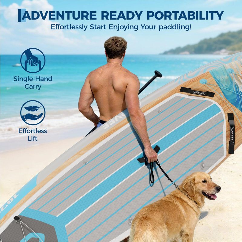 Inflatable Stand Up Paddle Board 335 x 86 x 15 cm, 200kg Capacity SUP with Carry Bag, Pump, Camera Mount & Full Accessories for Youth & Adults