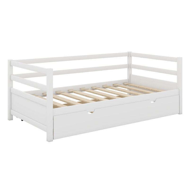 Shantee Wooden Daybed with Trundle, White