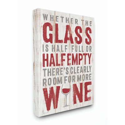 «Wine Glass Funny Word Kitchen Bathroom Room Texture Texture Design», impression sur toile