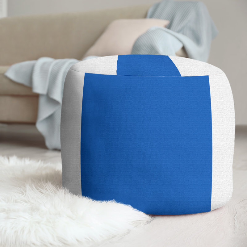 repose-pieds rond 20,5", Blanc / bleu royal / blanc