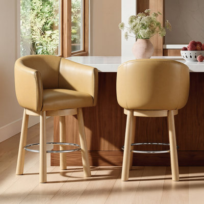 Swivel Counter Stool in Top Grain Genuine Leather