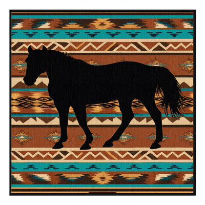 Washable Native American Inspired Southwestern Area Rug