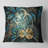 Symmetrical Blue Gold Fractal Flower - Abstract Printed Pillow-30422874-30422877