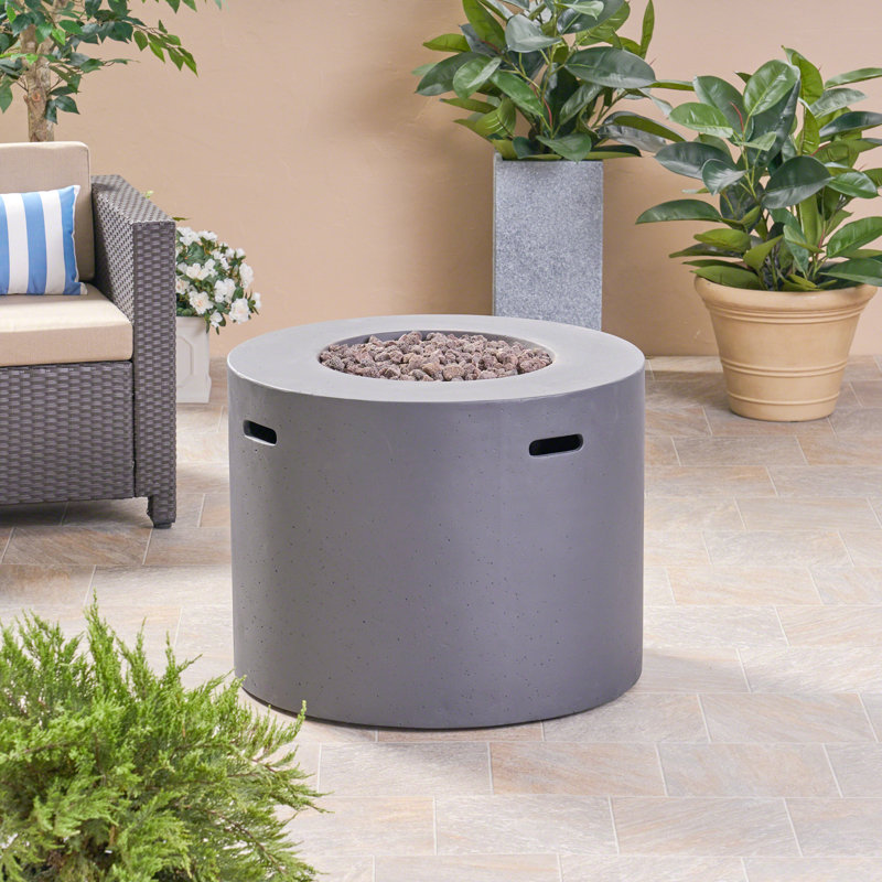 Foyer circulaire Mgo - 40 000 BTU, Gris, H 24,5 po x l 31,1 po x P 31,1 po