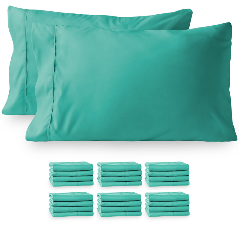 Taie d'oreiller ultra-douce Premium 1800, Turquoise, Taie d’oreiller standard