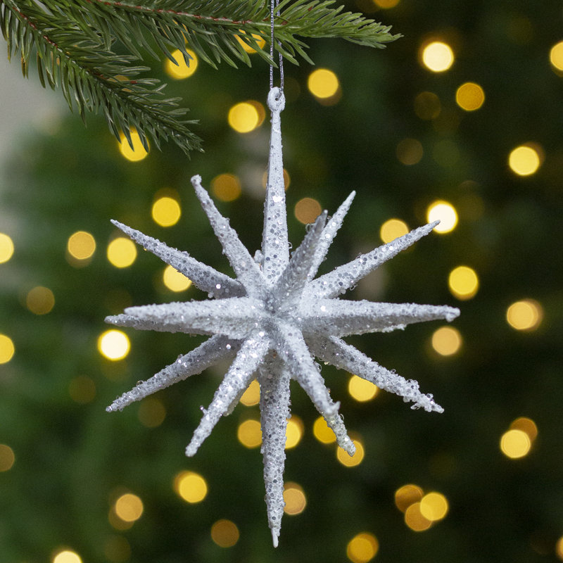 Ornement de Noël 6 po blanc scintillant