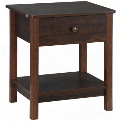 End Table with Drawer and Open Shelves for Small Spaces