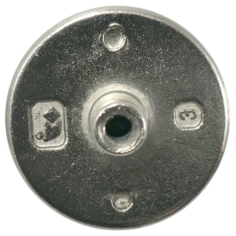 Satin Chrome and Oak Round Cabinet Knob