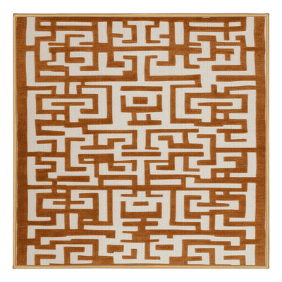 Tapis brun treillis lavable à la machine