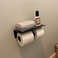 AngleSimple GE0293 Double Roll Stainless Steel Wall Mount Toilet Paper Holder with Phone Shelf Finish: Matte Black