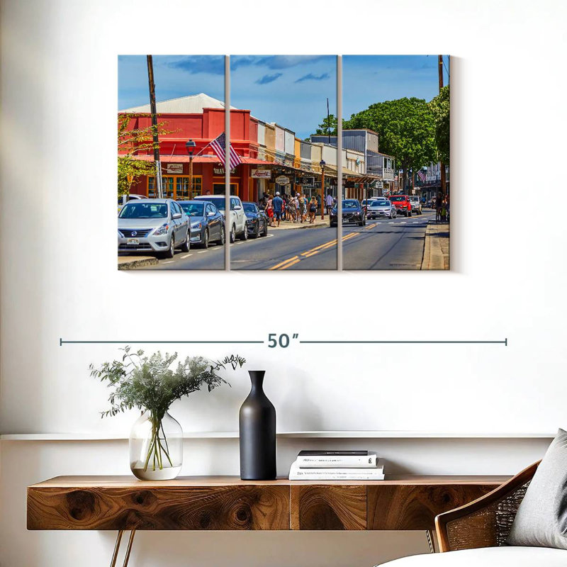 «Hawaii's Lahaina Town», reproduction d'art sur toile, H 24 po x l 38 po x P 1,25 po