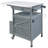 40.5" Outdoor Grill Cart With Stainless Steel Top, Solid Wood Storage, Drop Leaf, Drawer & Rolling Wheels, Blue Grey-1590461191