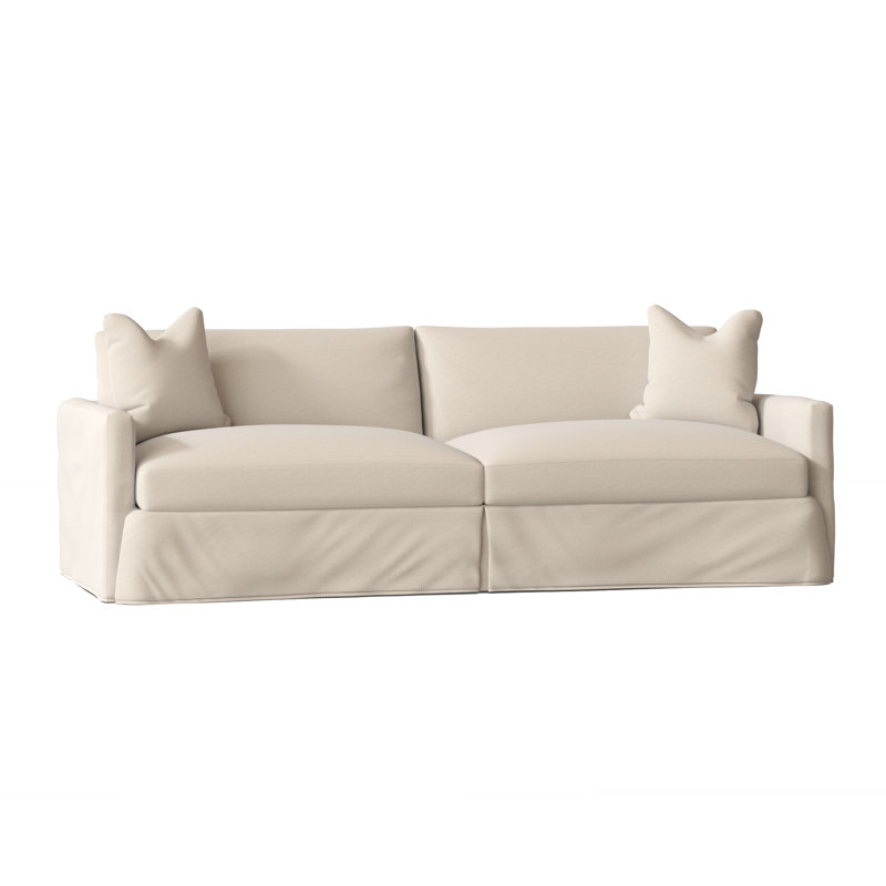 Hartig 94'' Slipcovered Sofa, Bayou Natural Canvas