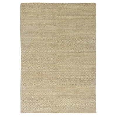 Hand Knotted Wool Area Rug in Birch