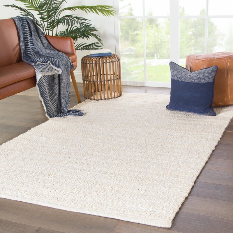 Tapis beige fait à la main Feena Dhurrie, Rectangle 5 pi x 8 pi