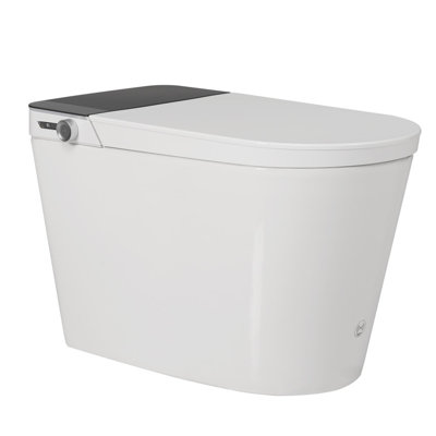 Tankless Smart Toilet with Built-In Bidet | Auto Open/Close, Wider Bidet & Heated Seat | Warm Water + Dryer, Foot Sensor | LED Display, Remote Control