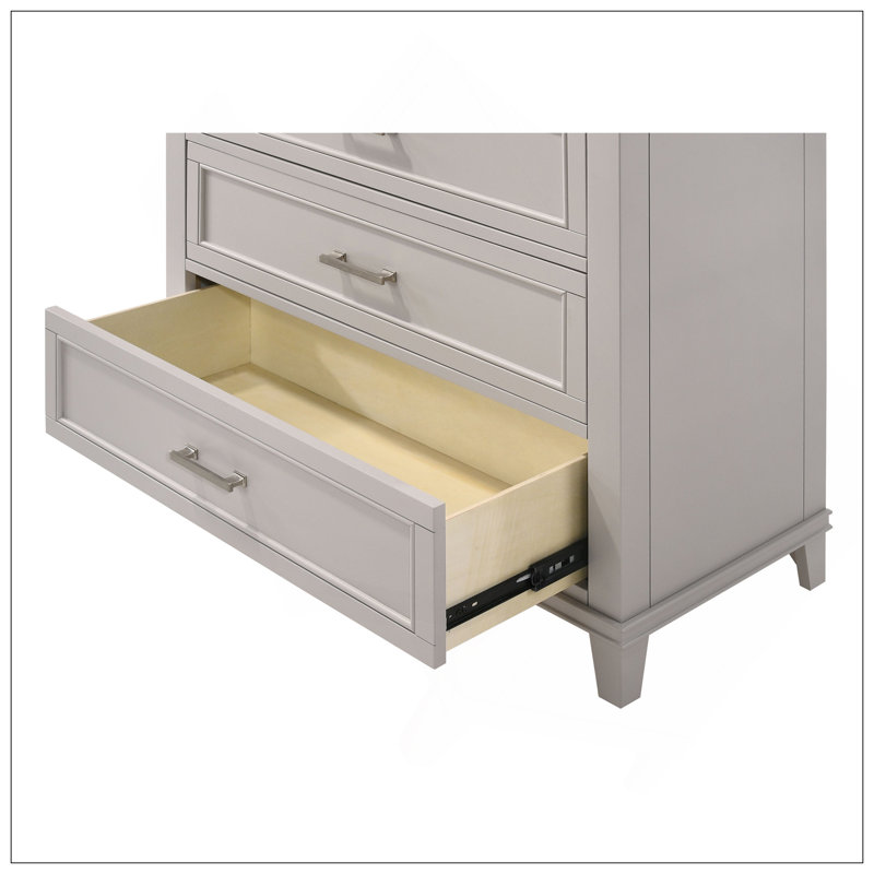 Commode 5 tiroirs Grey, Gris