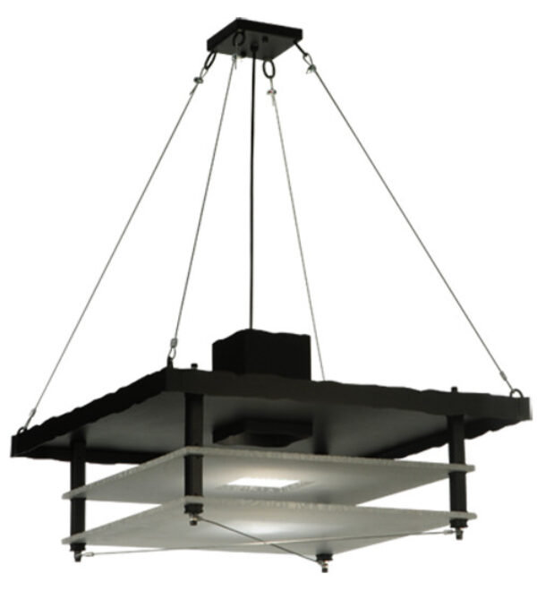 Metropolis 2 - Light Unique/Statement Pendant, Blackwash, Real Mica