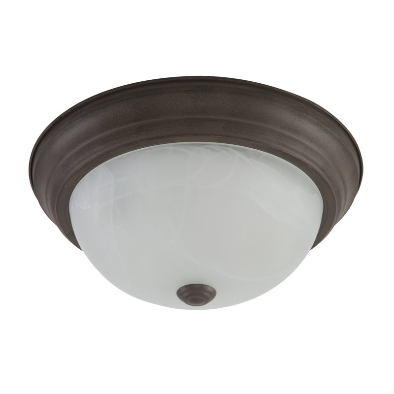 Benedict Glass Flush Mount, Dark Brown, 4.5" H x 11" W x 11" D