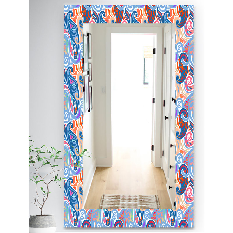 Modern Wall Mirror, 39.4" H x 29.5" W, Paisley