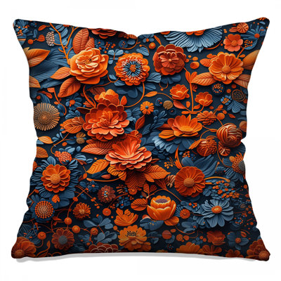 Coussins décoratifs oranges et bleus orange
