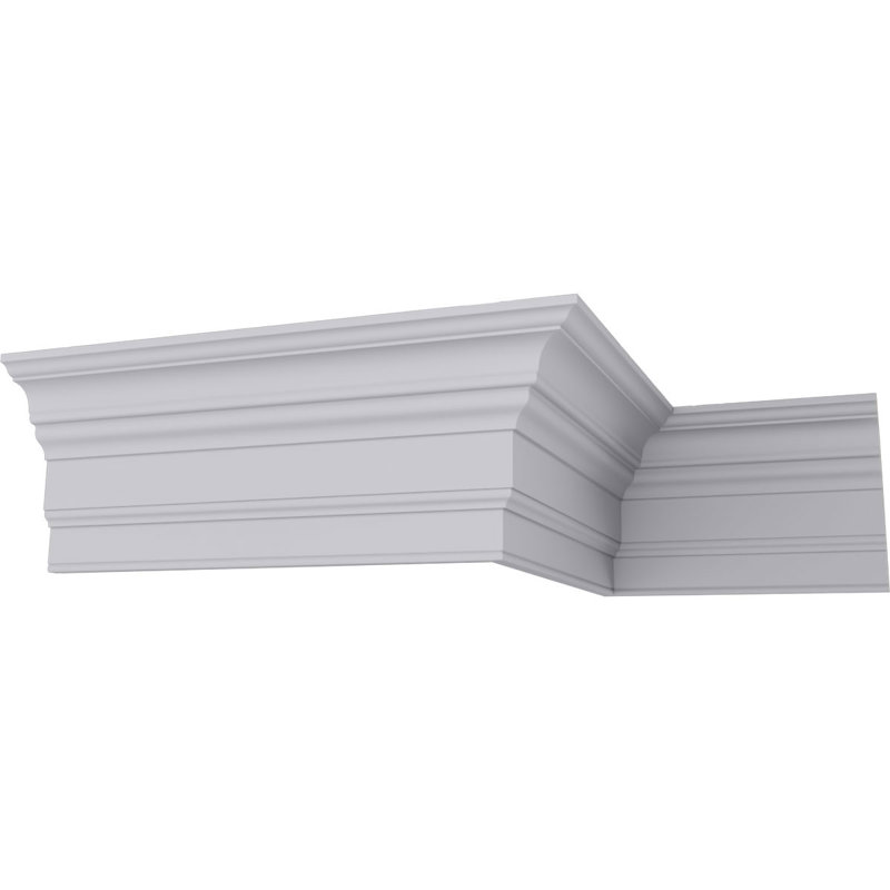 Primed White Polyurethane Geometric Crown Moulding Sample