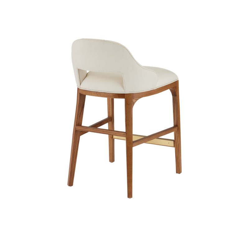 Inga Upholstered Stool with Solid Wood Frame, Counter Stool (26" Seat Height)