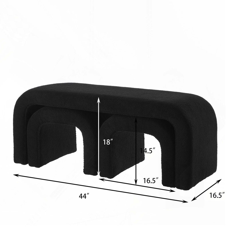 Banc 3 pièces en forme de U, Noir
