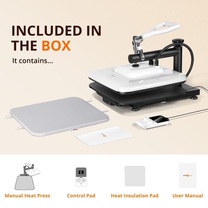 White and Black Swing Away Heat Press Machine for T-Shirts