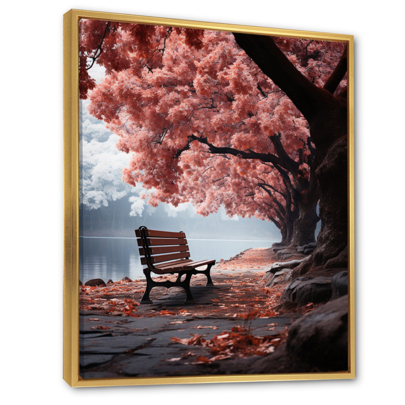 " Pink Forest Silent Contemplation ", Gold Floater Framed, 32" H x 16" W x 1" D