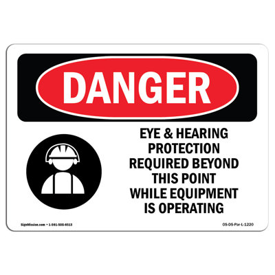 Eye and Hearing Protection Required Sign
