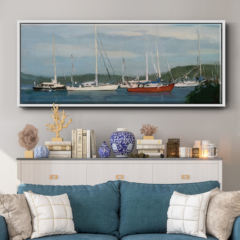 «Waiting to Sail», toile encadrée, H 12 po x l 30 po